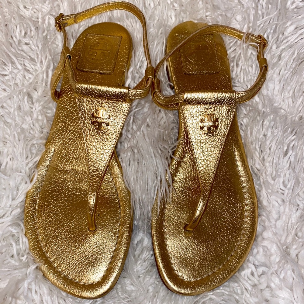 Gold Tory Burch sandals. Size 8M